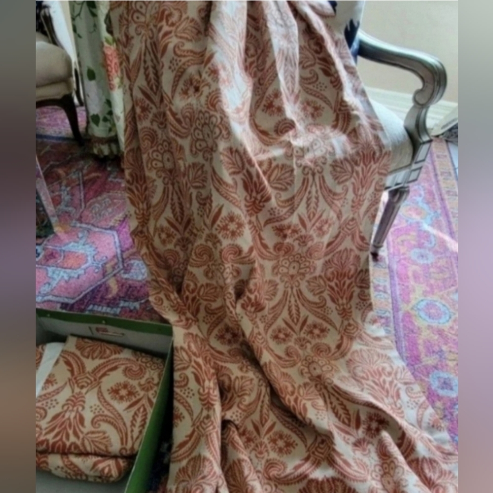 Custom drapery panel & cushion cover 99" l (1of 2)